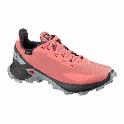 Salomon ALPHACROSS BLAST CLIMASALOMON™ WATERPROOF - Lasten Polkujuoksukengät - Koralli